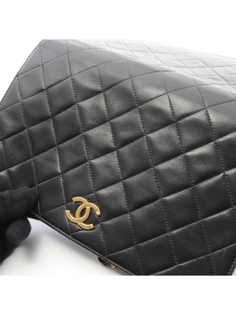 ★SOLD★ Chanel Shoulder Bag Quilted Lela Black Lambskin Sbnine Che - Picture 11 of 13